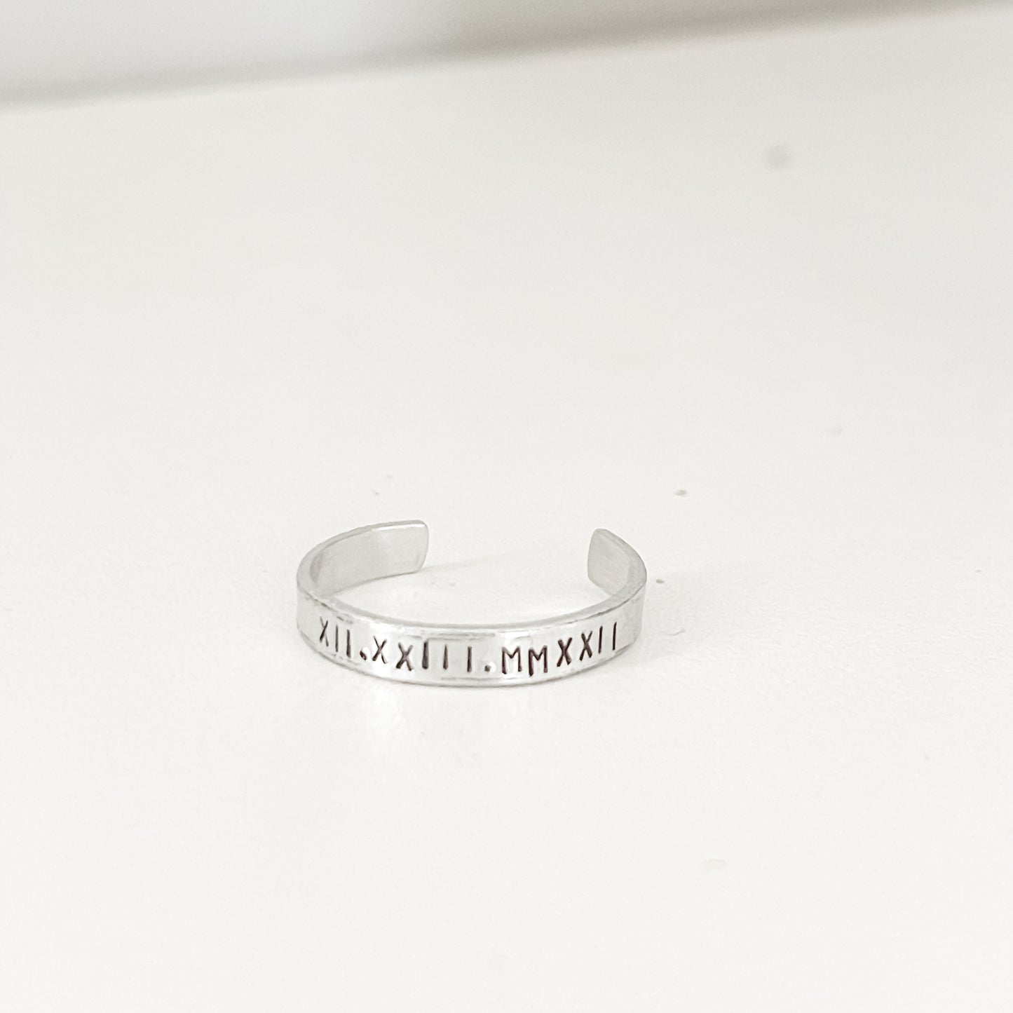 Roman Numeral Date Thin Ring - Custom