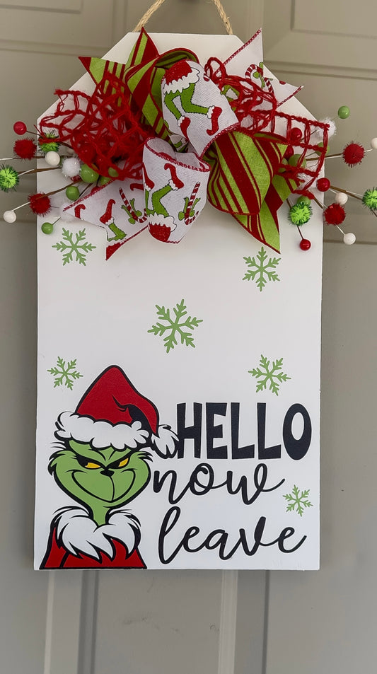 Green Monster Tag Door Hanger