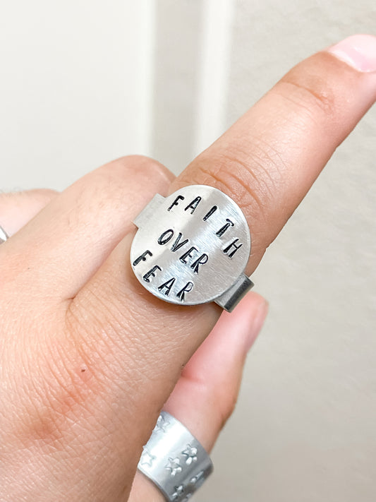 Faith over fear - Aluminum Ring