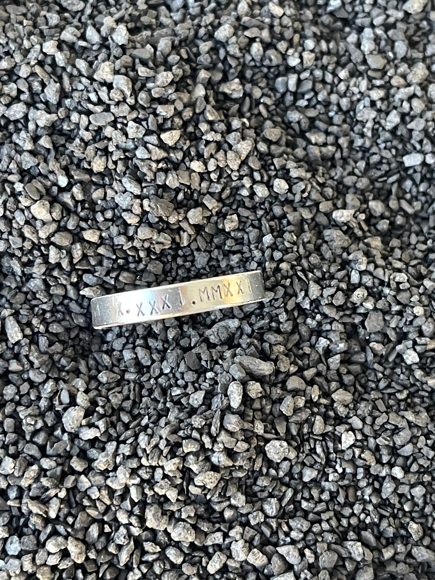 Roman Numeral Date Thin Ring - Custom