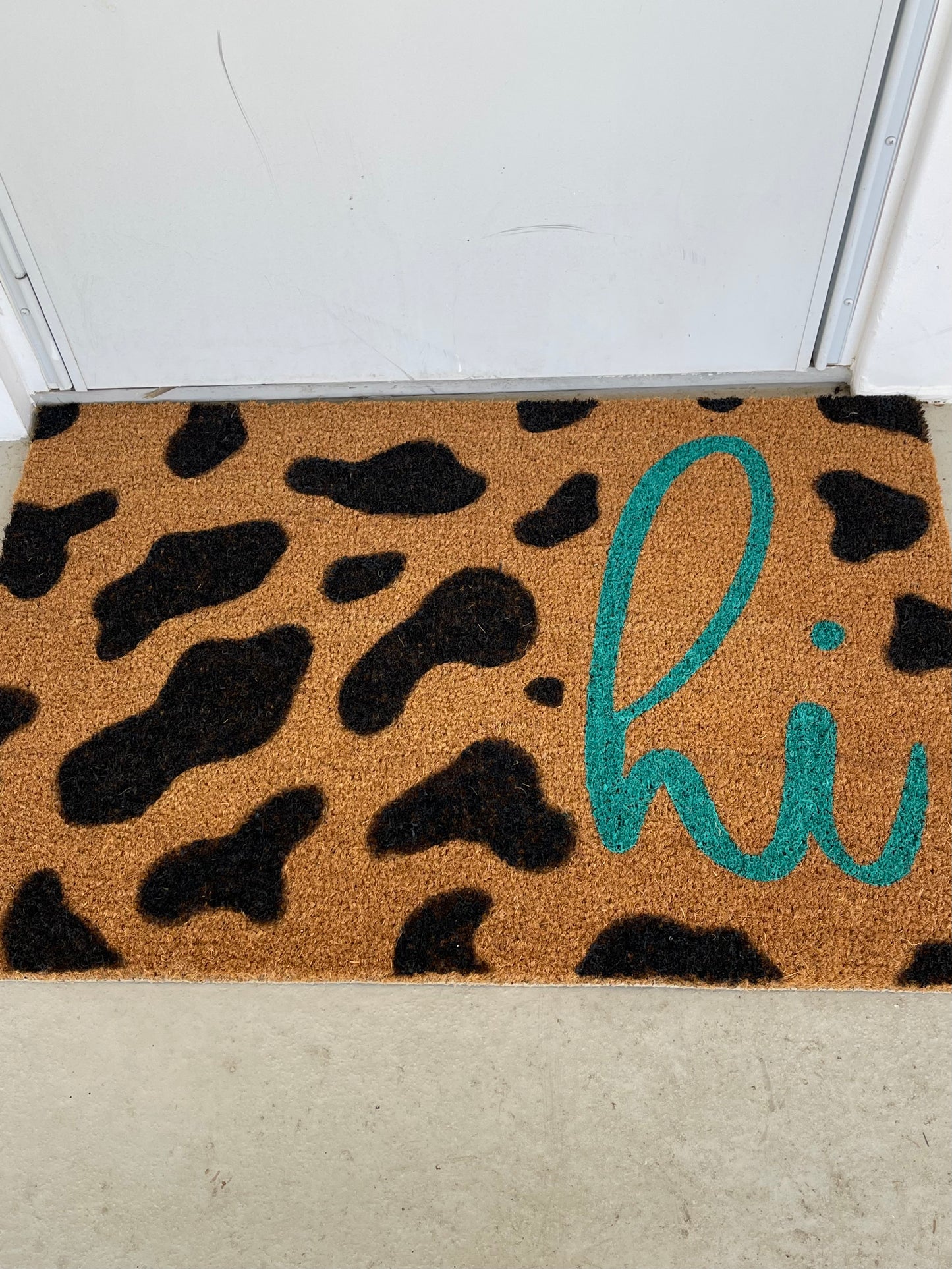 teal hi doormat