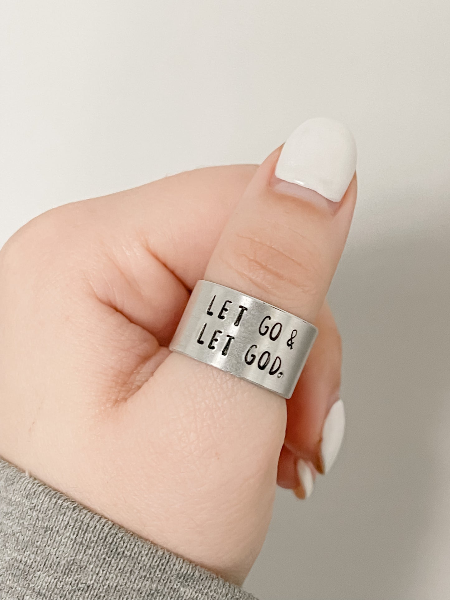 Let go & Let God Wide Ring