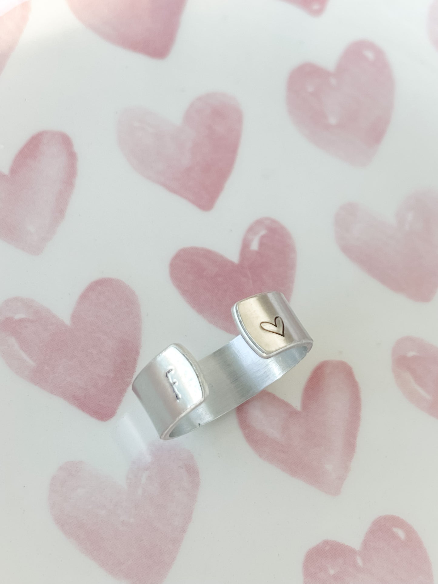 Initial Heart Ring - Custom