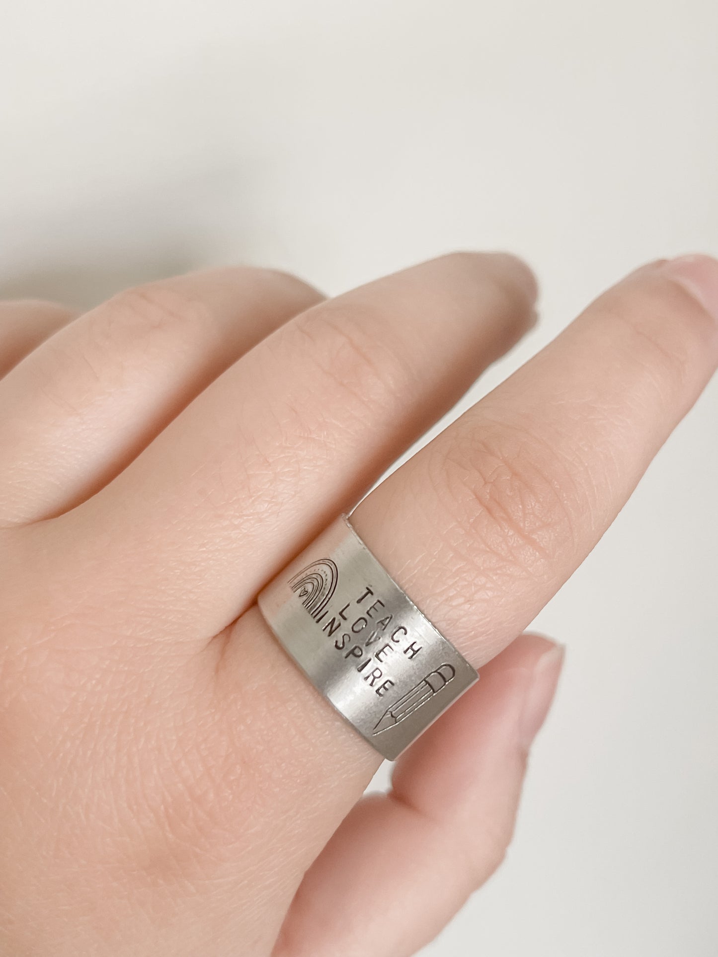 Teach, Love, Inspire Wide Ring